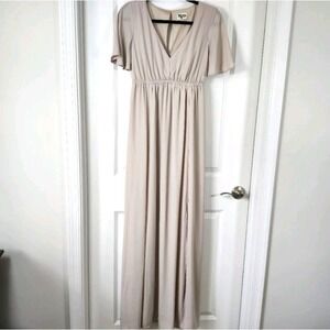 Show Me Your Mumu Tan Cream Maxi Dress Sz Small S